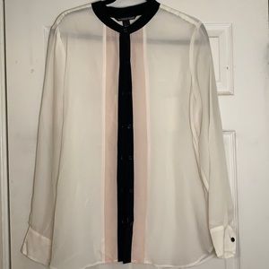 NWT 100% Silk Button Down Blouse